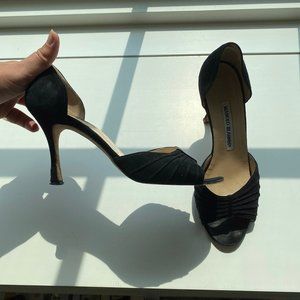 Manolo Blahnik Black Suede Heels, US 6.5